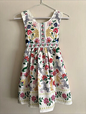 Mini Taylor Girls Botanical Jungle Dress Size 6-7Y Like New